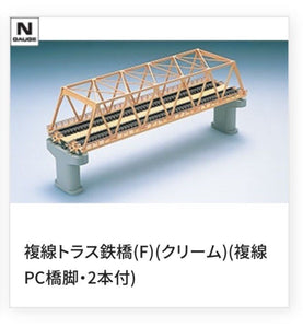 Tomix 3053  28cm 複線鐵橋 (複線PC橋脚・2本付) N比例日本鐵路模型配件